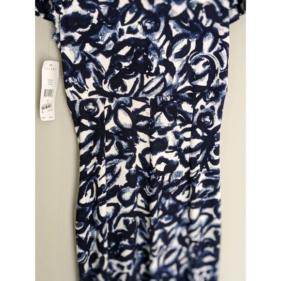 NWT Womens Lauren‎ Ralph Lauren Ruched wrap stretchy Sheath V Neck dress 6 - Picture 5 of 5